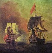 Capture of the Spanish Galleon Nuestra Senora de Cavagonda by the British ship Centurion during the Anson Expedition, Samuel Scott